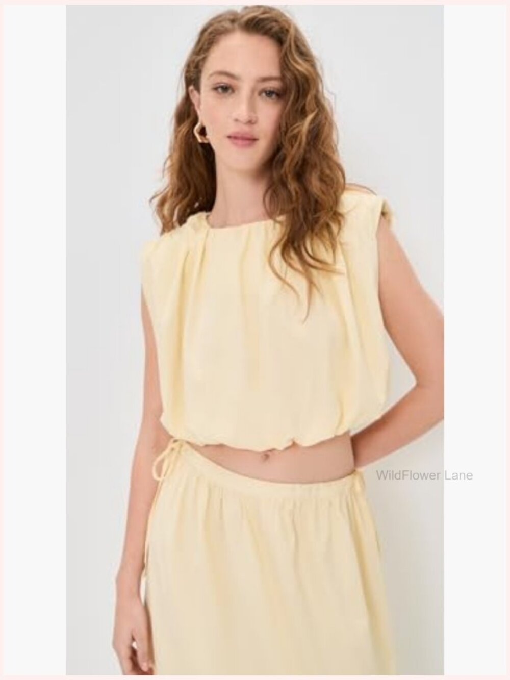 Boat Neck Sleeveless Tank Top with Bubble Hem - Picture 2 of 6